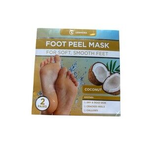 DERMORA Foot Peel Mask - 2 Packs of Regular Size, Coconut